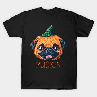 Pugkin Halloween Pumpkin Pug Dog Lover Funny T-Shirt